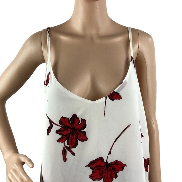Cotton On Floral Cami Tank Top Size M White Red - Picture 2 of 7